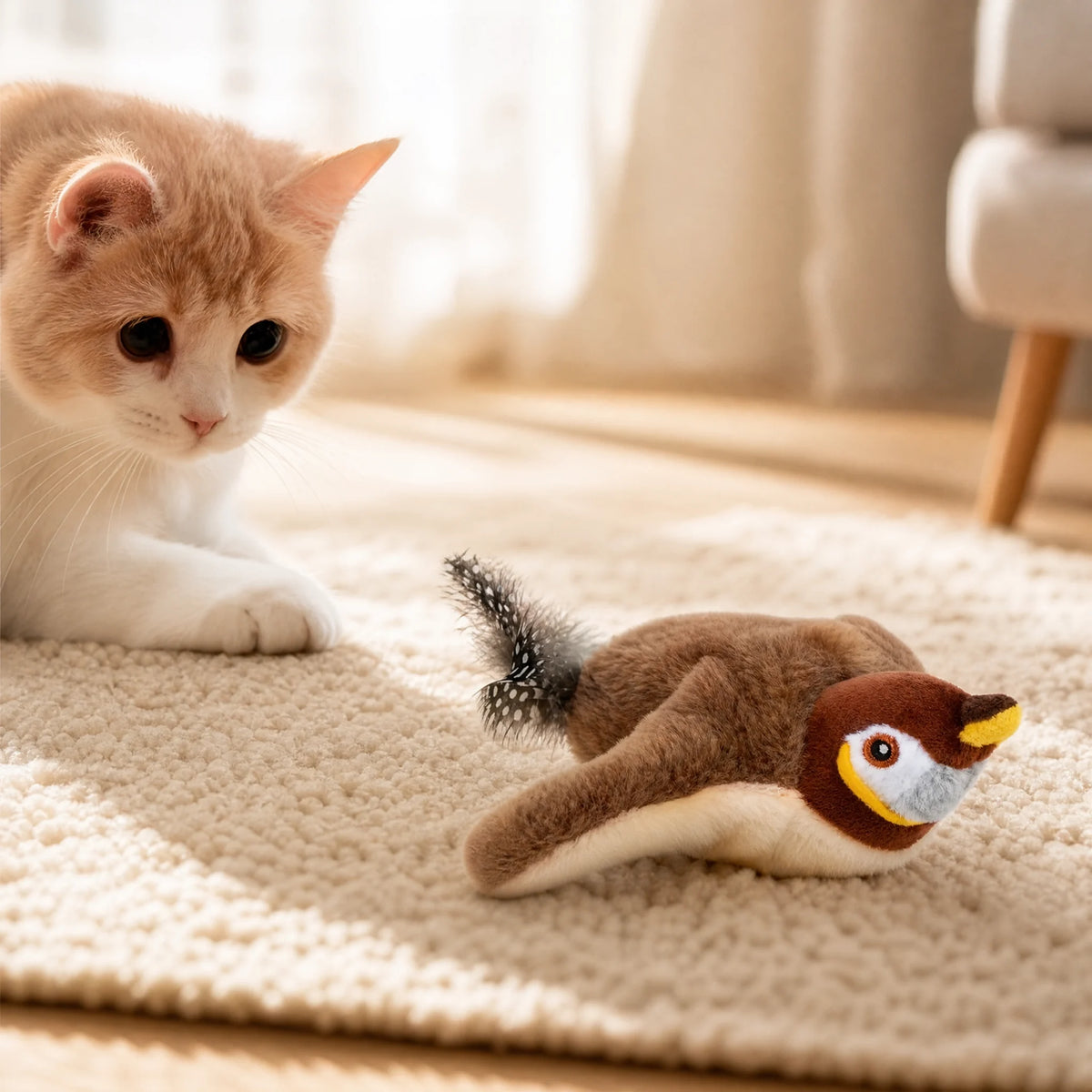 Flutter Bird: touch-activated cat toy